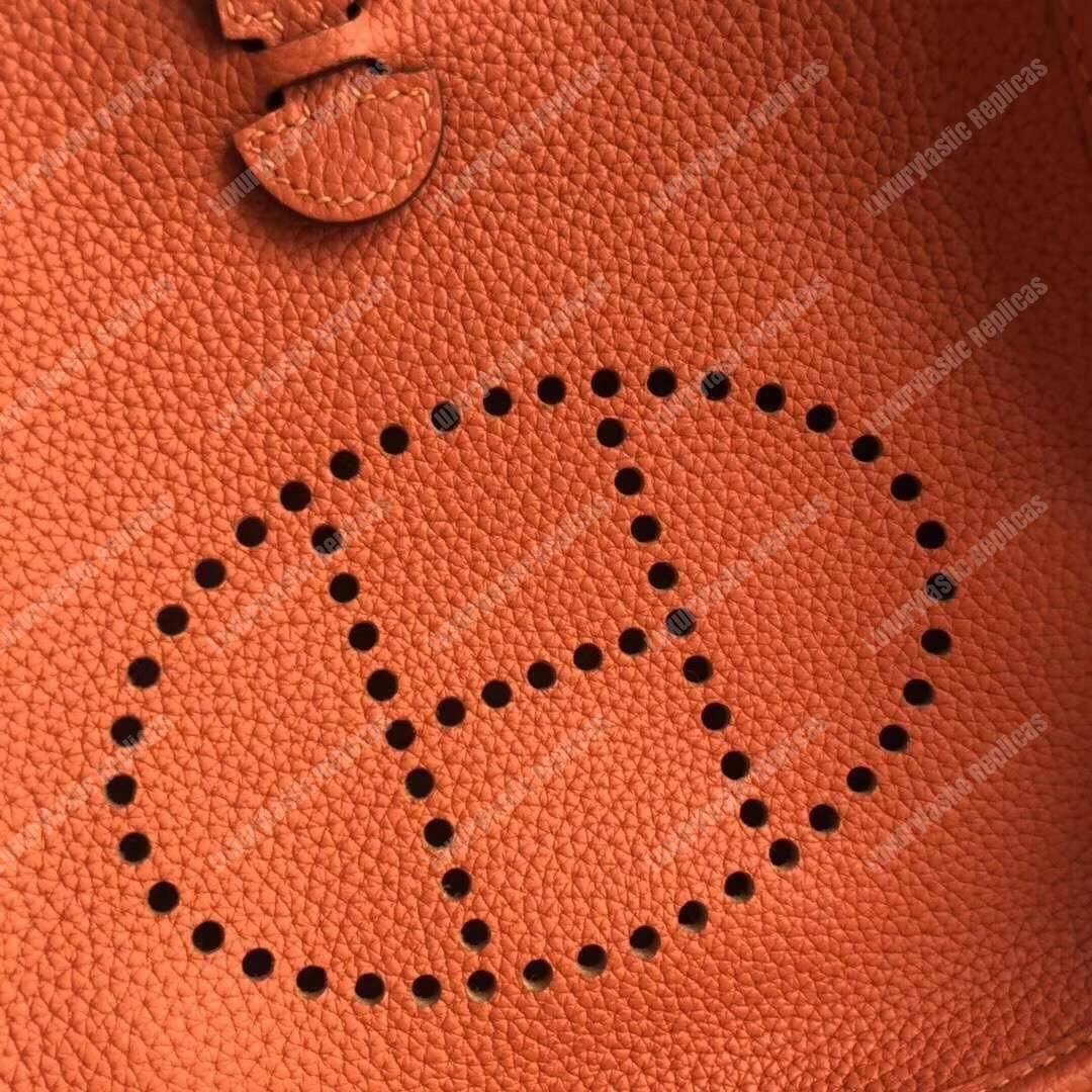 H**mes mini evelyne iii 17 clemence bag orange