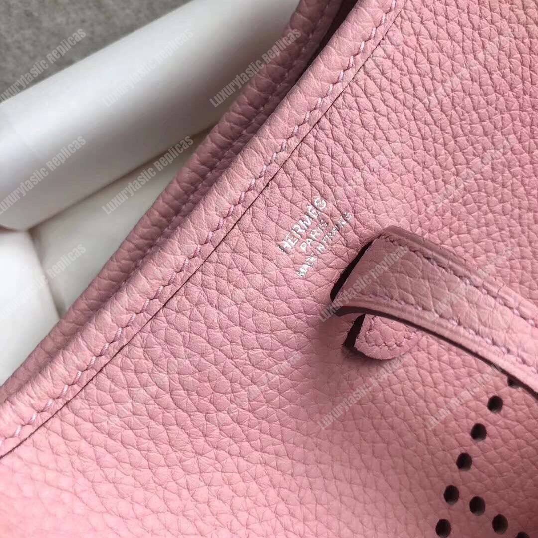 H**mes mini evelyne iii 17 clemence bag sakura pink