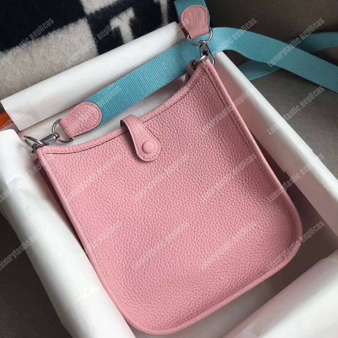 H**mes mini evelyne iii 17 clemence bag sakura pink