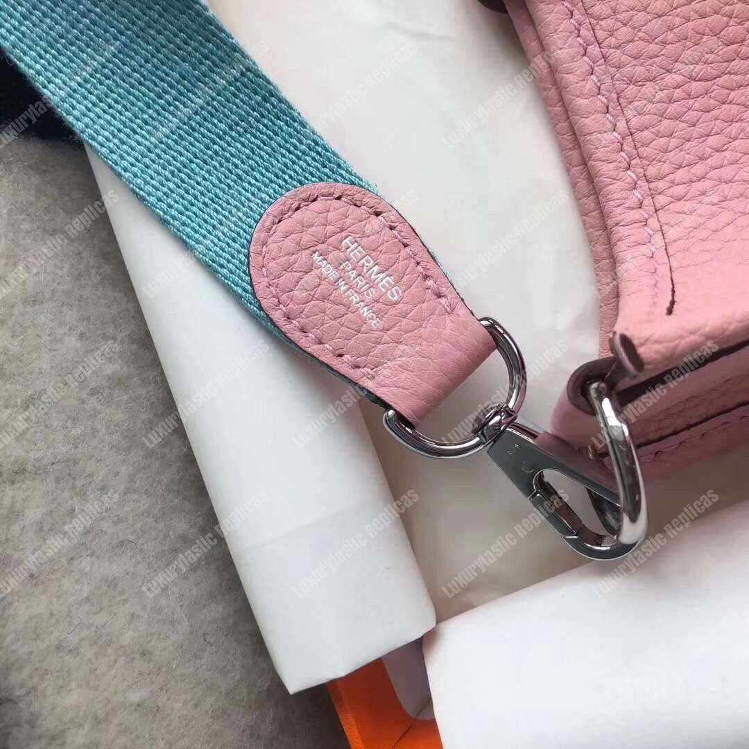H**mes mini evelyne iii 17 clemence bag sakura pink