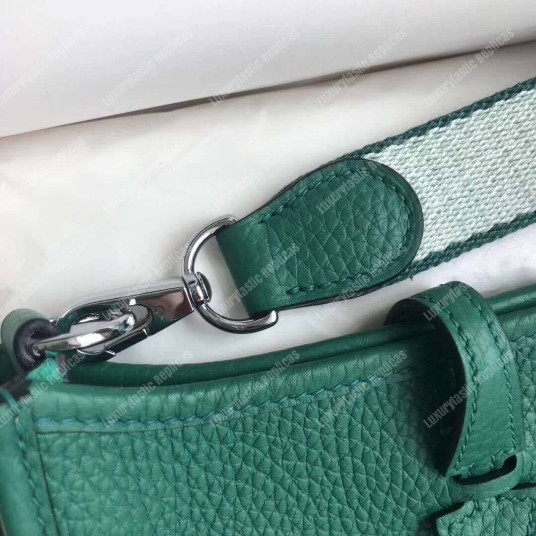 H**mes mini evelyne iii 17 clemence bag vert vertigo