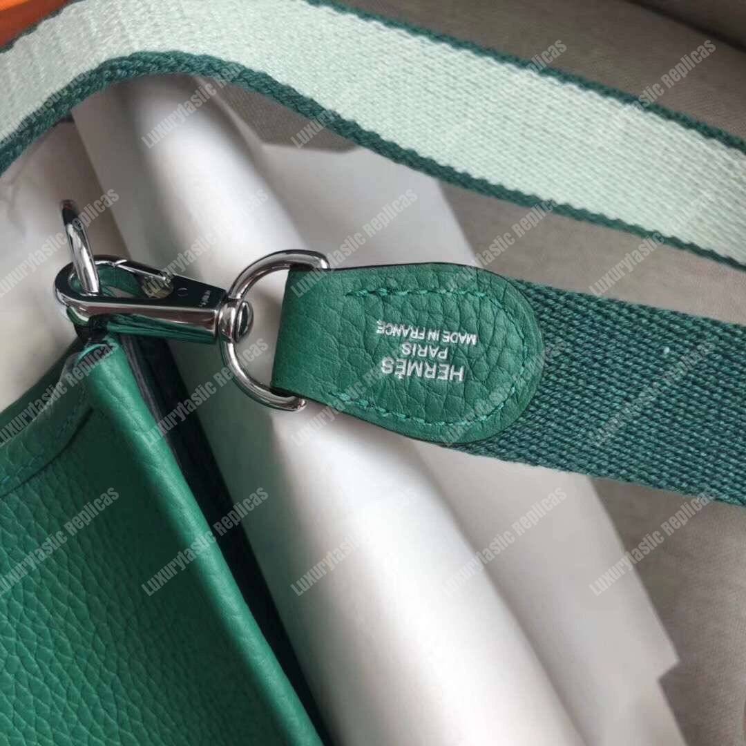 H**mes mini evelyne iii 17 clemence bag vert vertigo