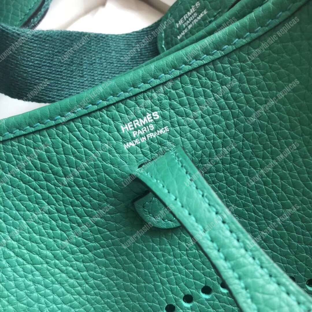 H**mes mini evelyne iii 17 clemence bag vert vertigo