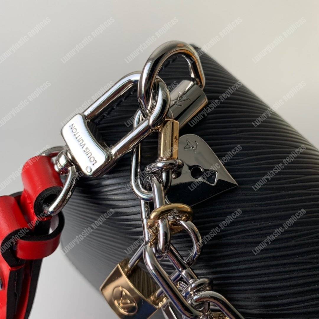 LV Twist MM Epi Love Lock Charms Black