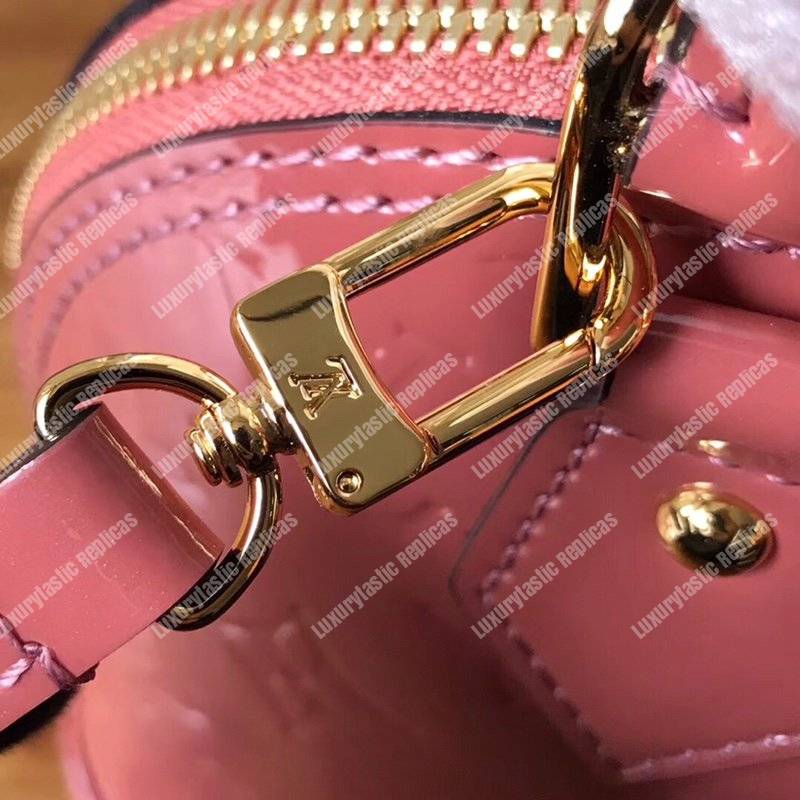 LV Alma BB Monogram Vernis Leather Vieux Rose