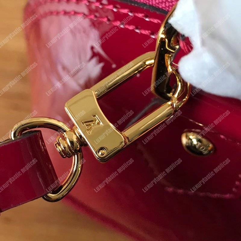 LV Alma BB Monogram Vernis Leather Magenta