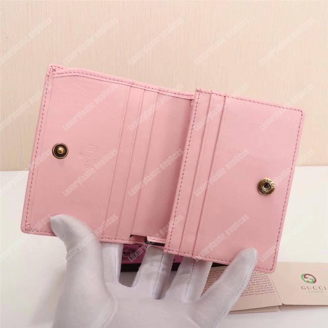 G*u*i gg marmont card case wallet with cicada pink