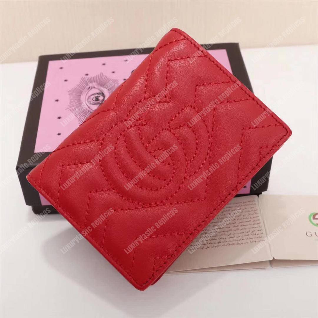 G*u*i gg marmont card case wallet with butterfly red