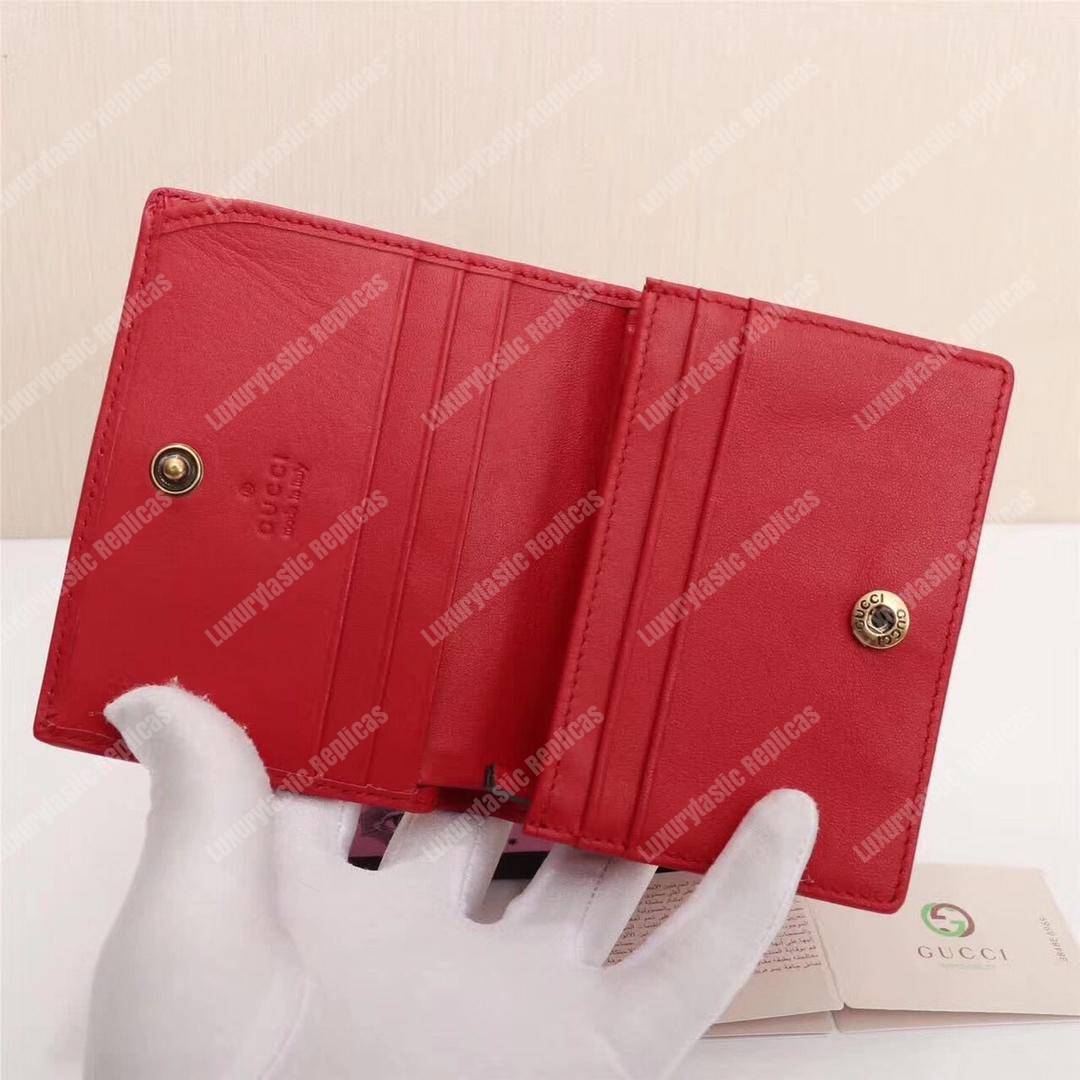 G*u*i gg marmont card case wallet with butterfly red