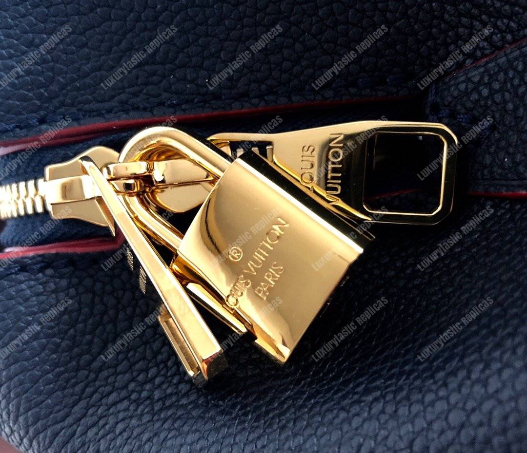 LV Montaigne BB Monogram Empreinte Leather Marine Rouge