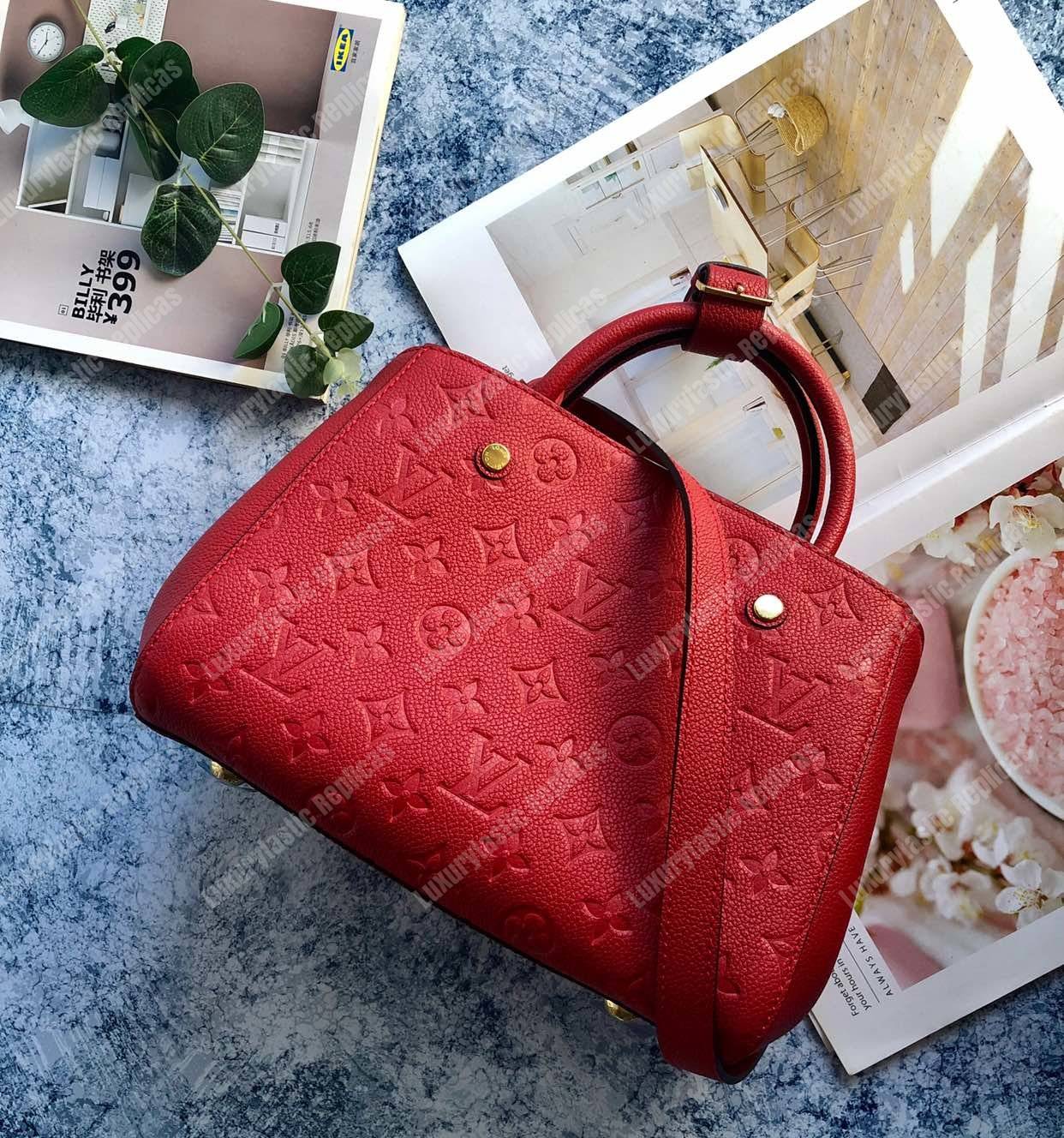 LV Montaigne BB Monogram Empreinte Leather Red