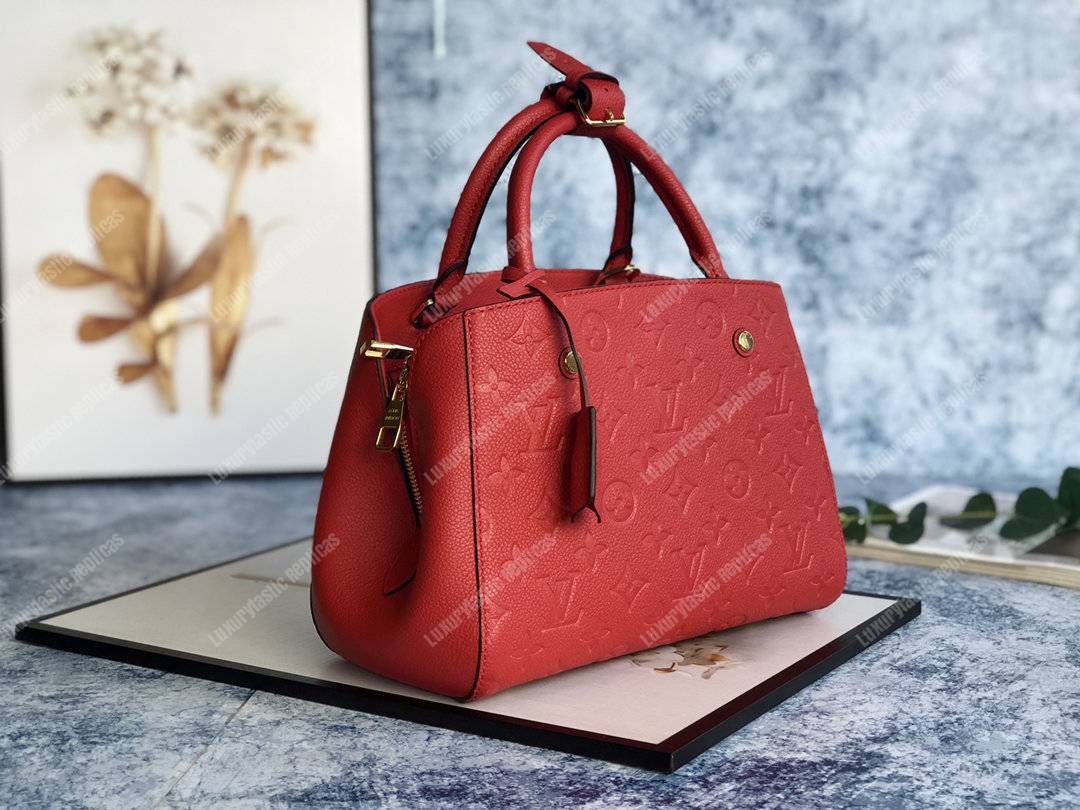 LV Montaigne BB Monogram Empreinte Leather Red