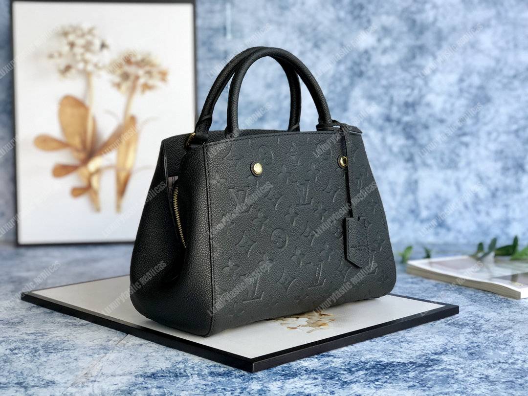 LV Montaigne BB Monogram Empreinte Leather Noir
