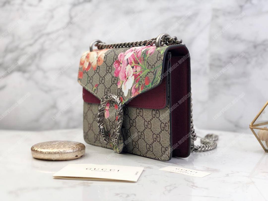 G*u*i blooms dionysus gg sup*e mini bag beige burgundy
