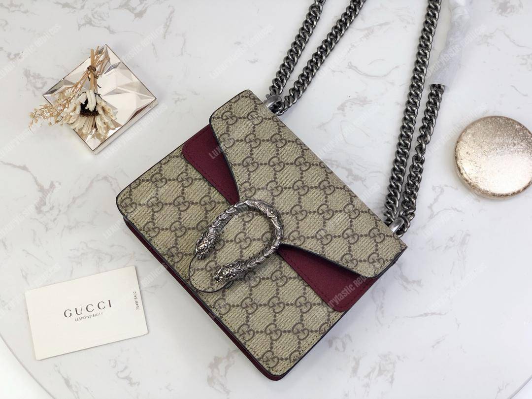 G*u*i dionysus gg sup*e mini bag beige burgundy