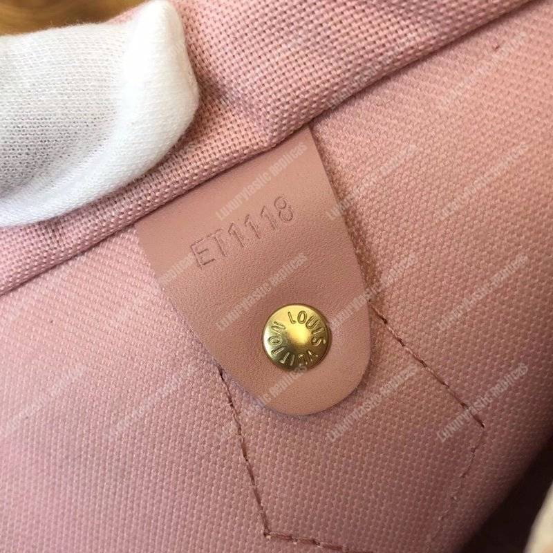 LV Speedy Bandouliere 30 Damier Azur Canvas Rose Ballerine Pink