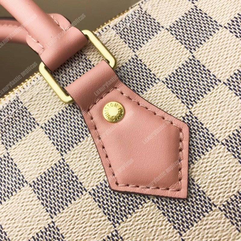 LV Speedy Bandouliere 25 Damier Azur Canvas Rose Ballerine Pink