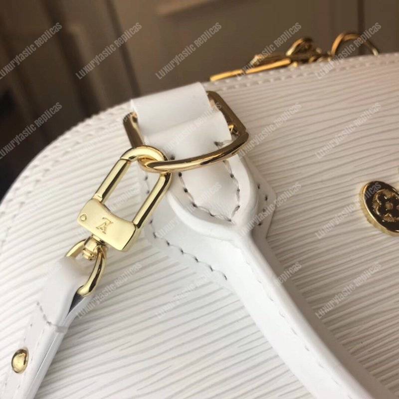 LV Alma BB Epi Leather Love Lock Edition White