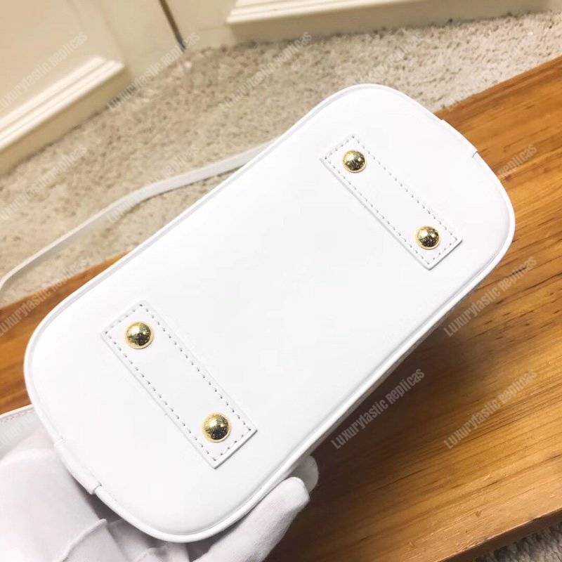 LV Alma BB Epi Leather Love Lock Edition White