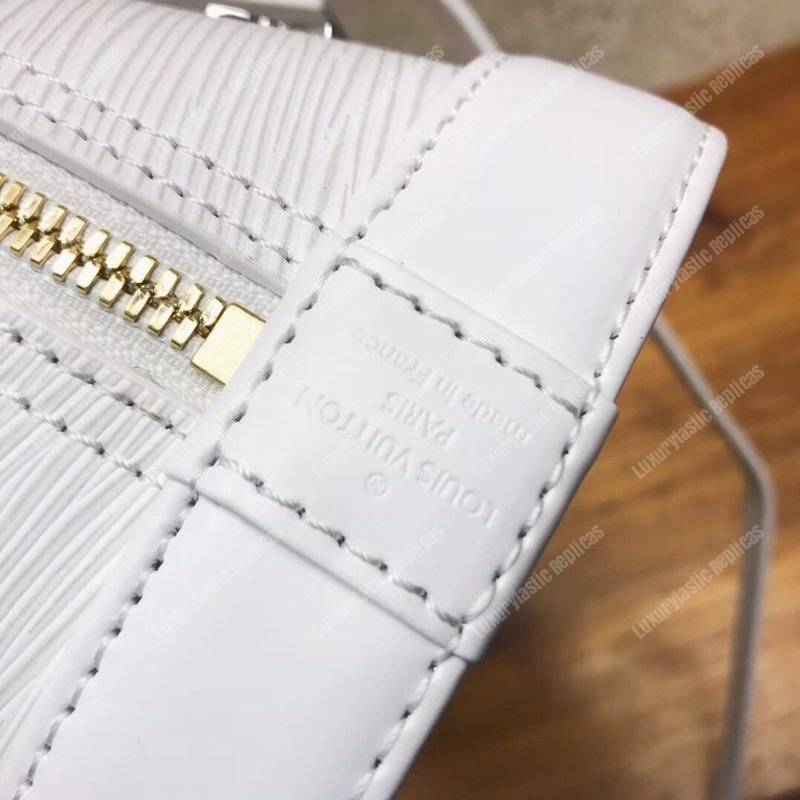 LV Alma BB Epi Leather Love Lock Edition White