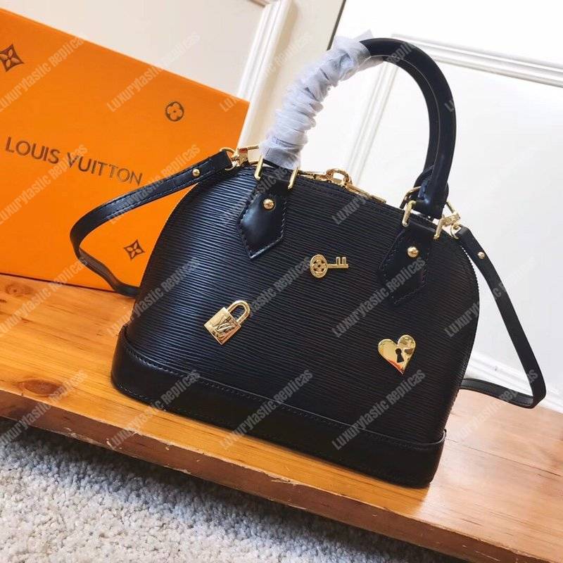 LV Alma BB Epi Leather Love Lock Edition Black
