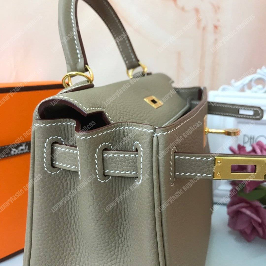 H**mes kelly 32 togo etoupe gold-toned hardware