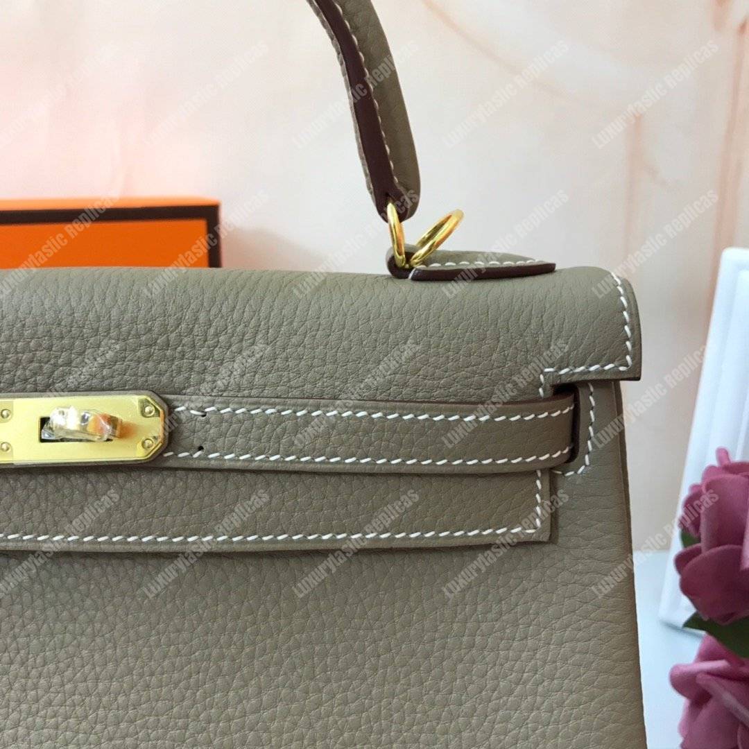 H**mes kelly 32 togo etoupe gold-toned hardware