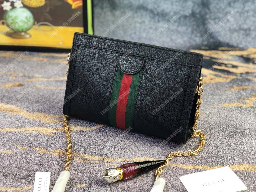 G*u*i ophidia leather small shoulder bag black