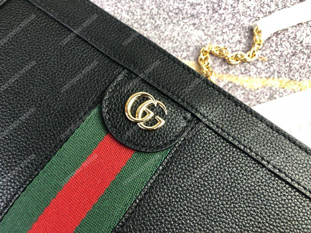 G*u*i ophidia leather small shoulder bag black