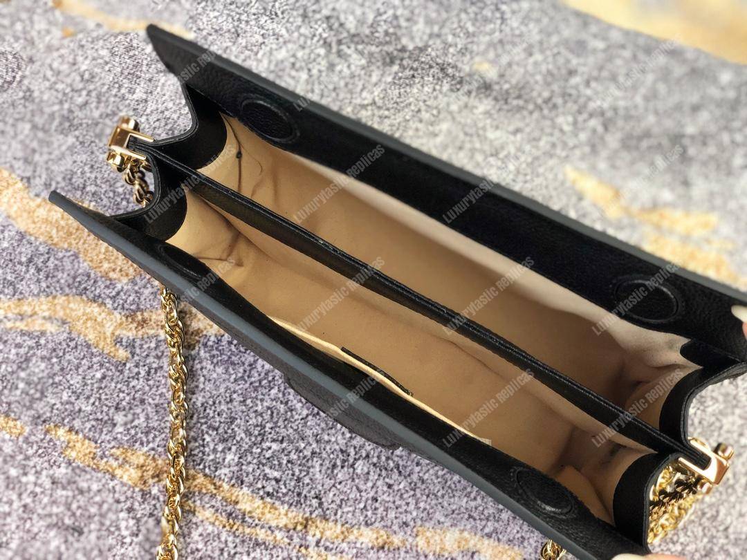 G*u*i ophidia leather small shoulder bag black