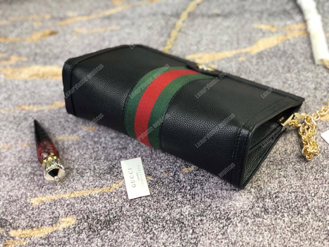 G*u*i ophidia leather small shoulder bag black