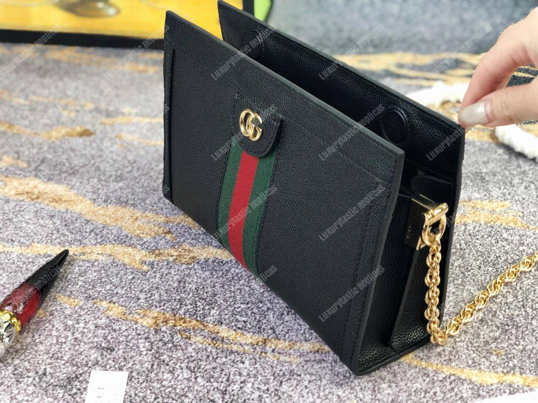 G*u*i ophidia leather small shoulder bag black