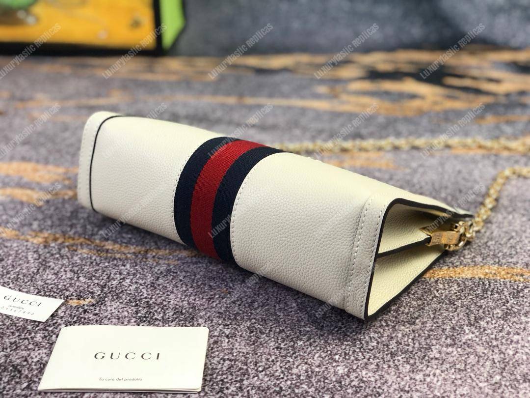 G*u*i ophidia leather small shoulder bag white