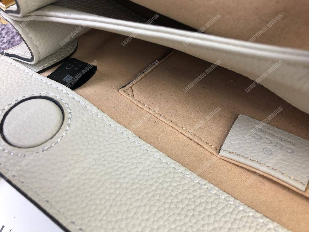 G*u*i ophidia leather small shoulder bag white