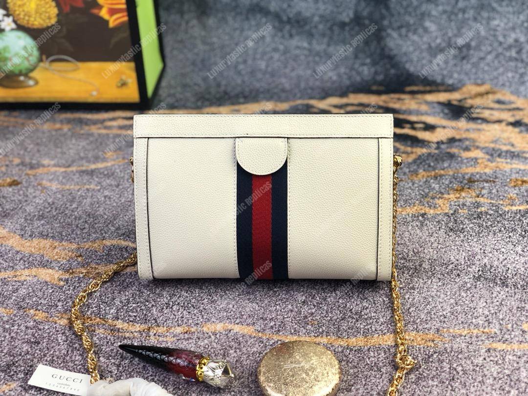 G*u*i ophidia leather small shoulder bag white