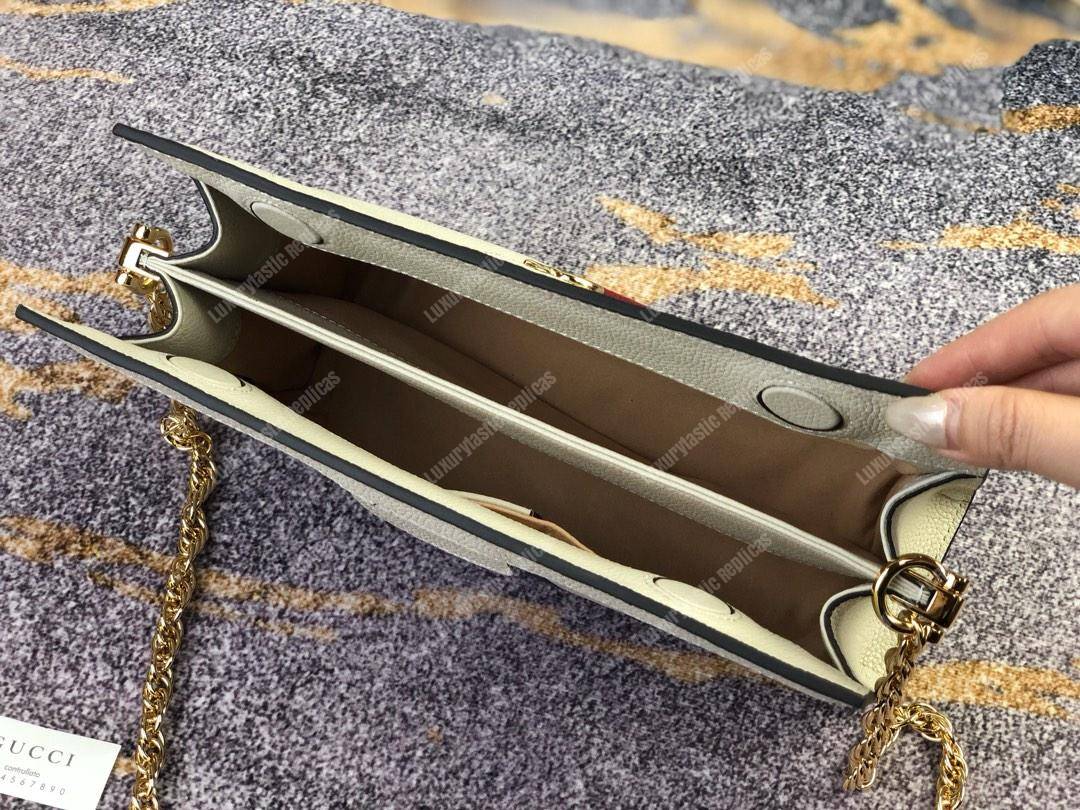 G*u*i ophidia leather small shoulder bag white