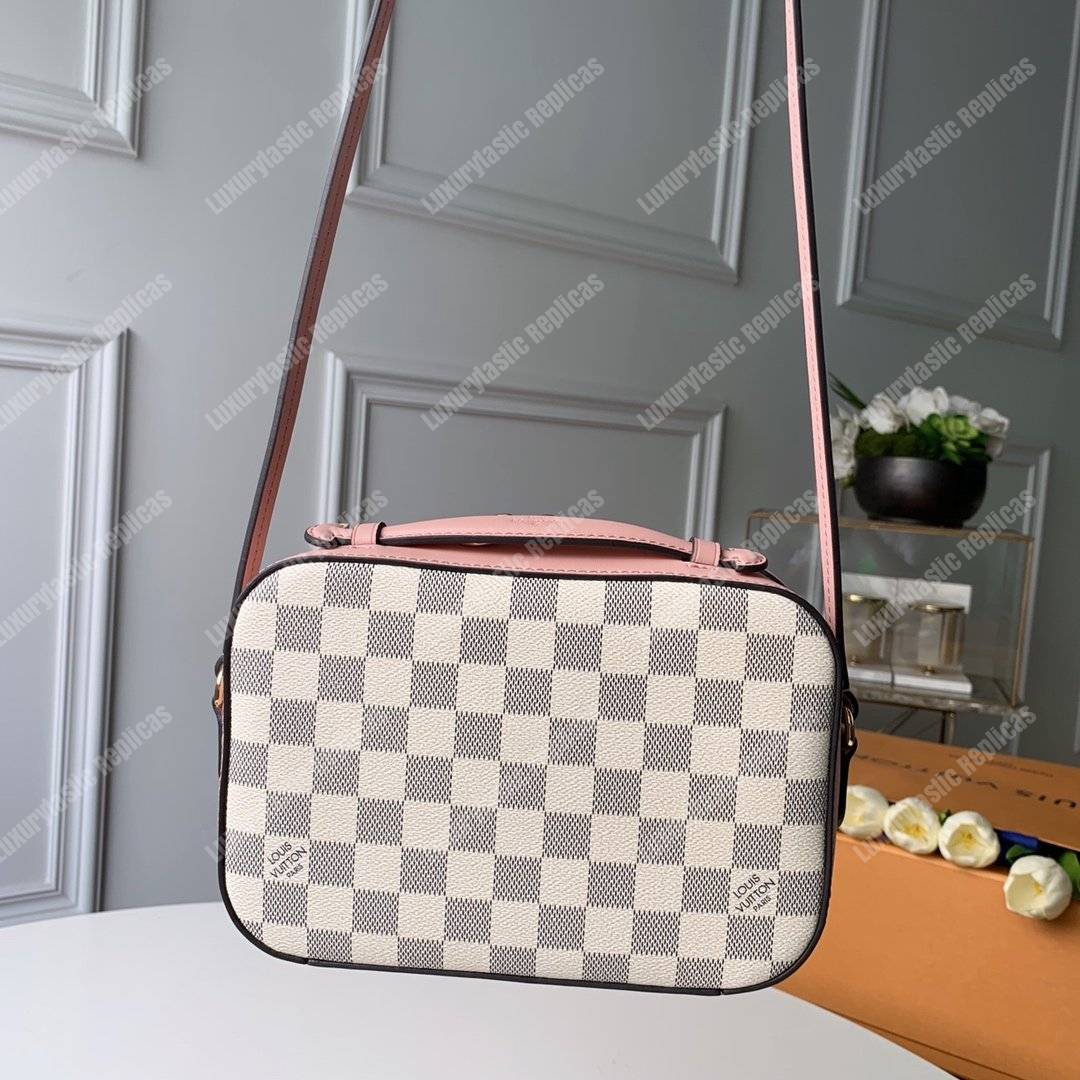 LV Saintonge Handbag Damier Azur Eau de Rose Pink