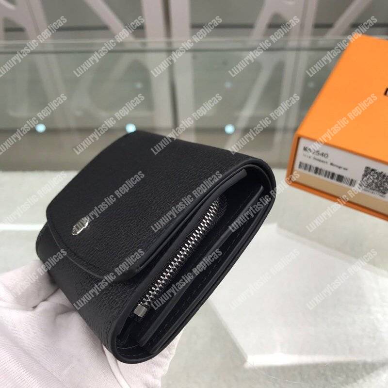 LV Iris Compact Wallet Mahina Black