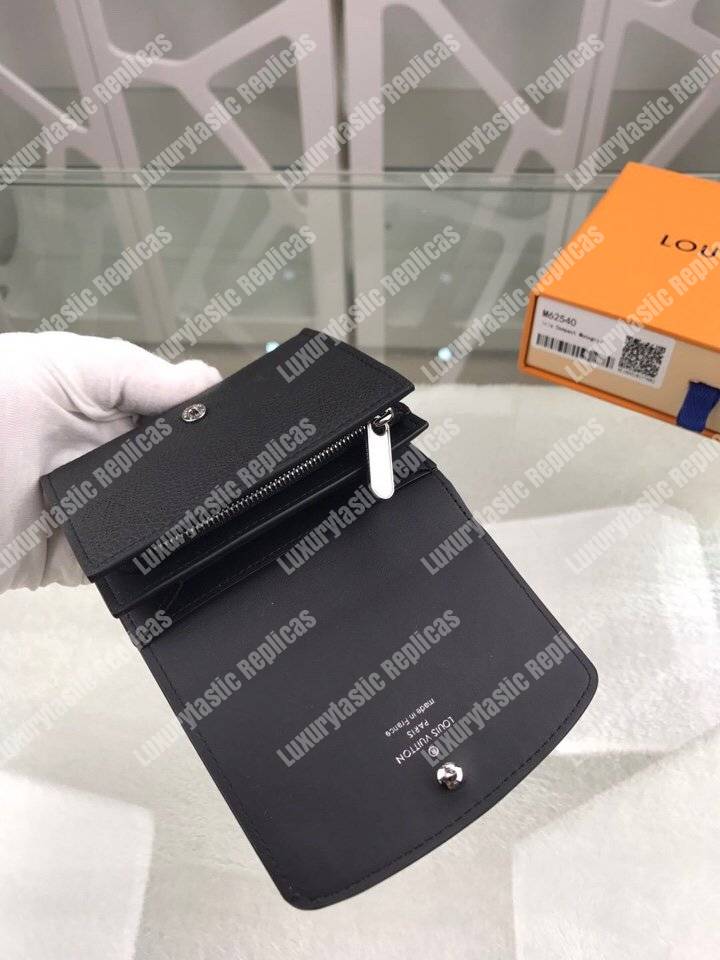 LV Iris Compact Wallet Mahina Black