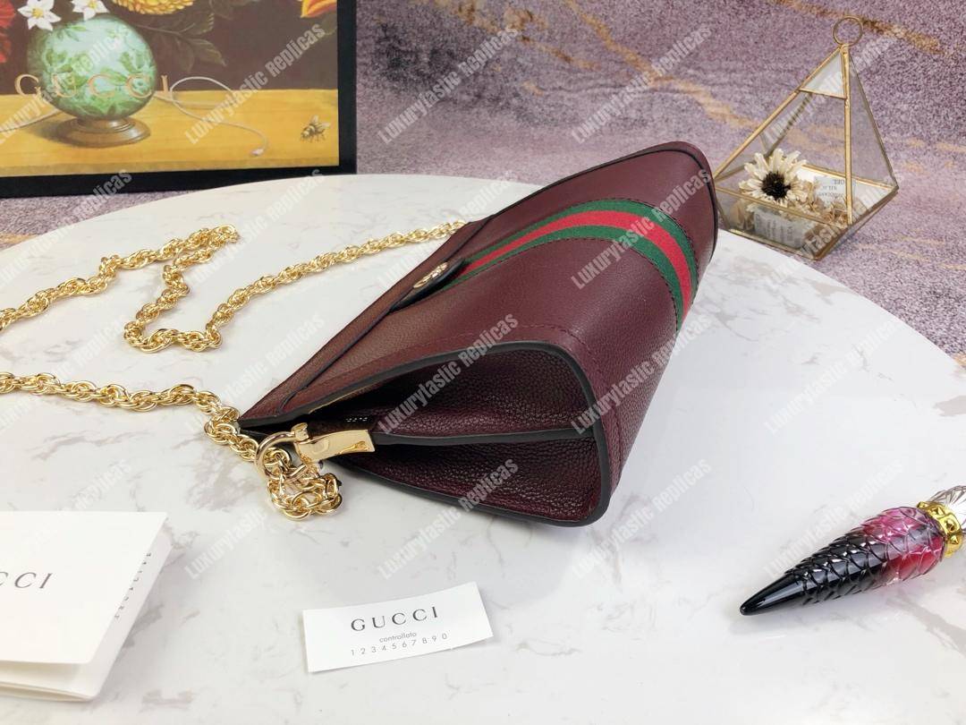 G*u*i ophidia leather small shoulder bag burgundy