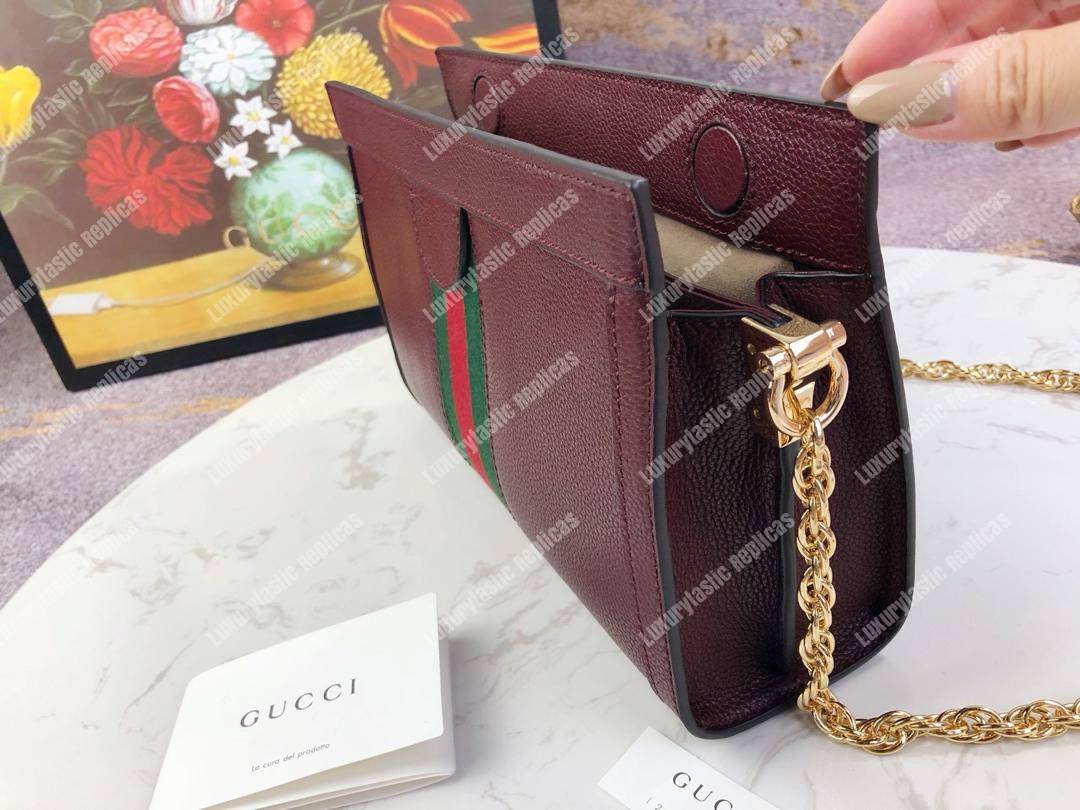 G*u*i ophidia leather small shoulder bag burgundy