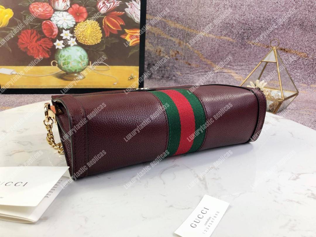 G*u*i ophidia leather small shoulder bag burgundy