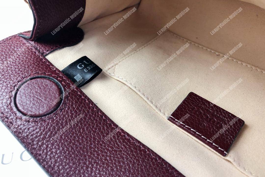 G*u*i ophidia leather small shoulder bag burgundy