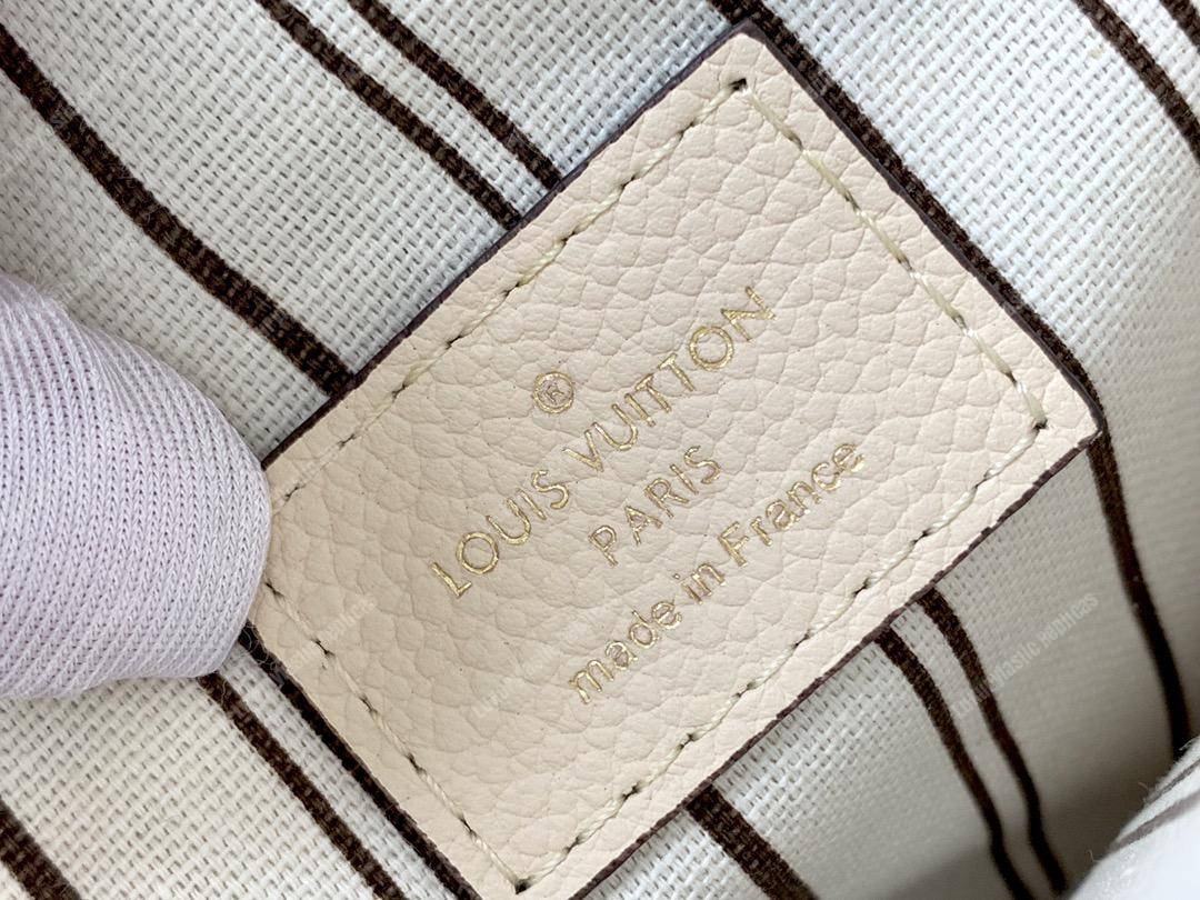 LV Pochette Metis Monogram Empreinte Leather Creme