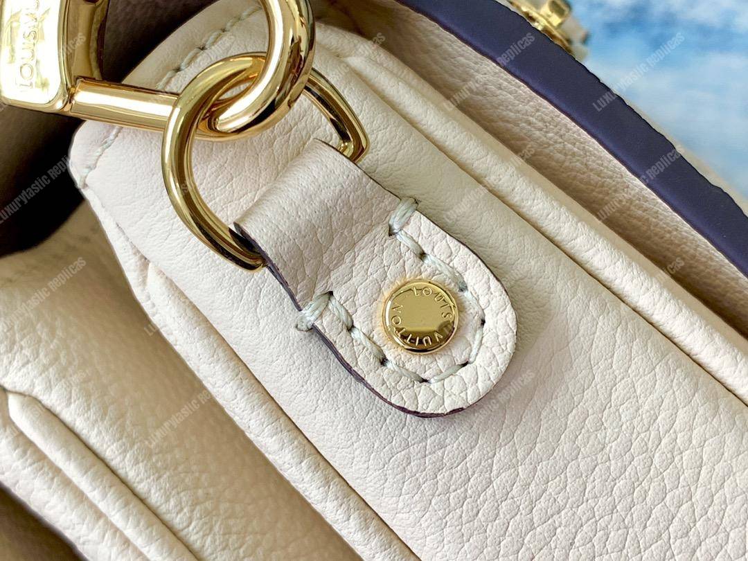 LV Pochette Metis Monogram Empreinte Leather Creme