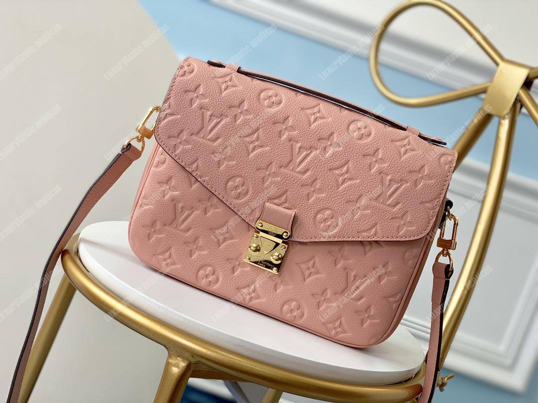 LV Pochette Metis Monogram Empreinte Leather Rose Poudre