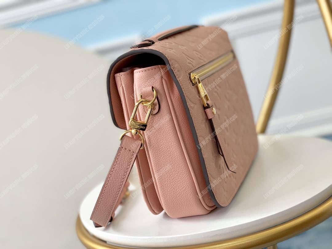 LV Pochette Metis Monogram Empreinte Leather Rose Poudre