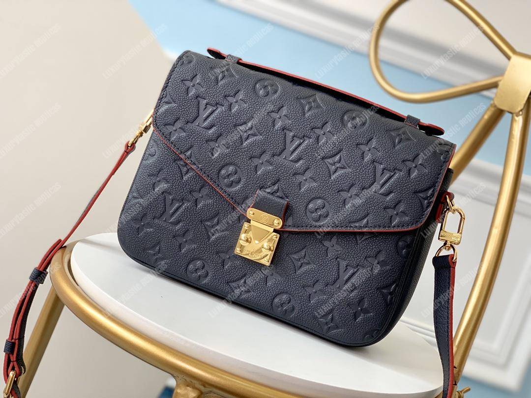 LV Pochette Metis Monogram Empreinte Leather Marine Rouge