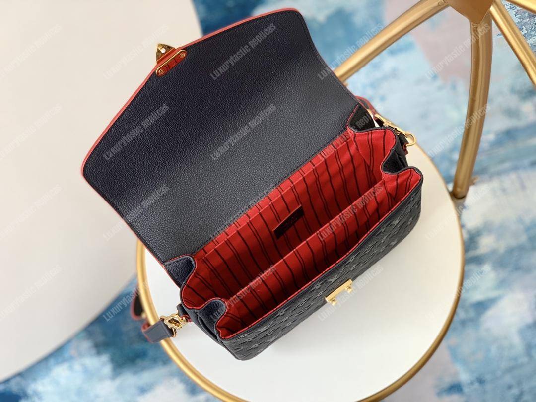 LV Pochette Metis Monogram Empreinte Leather Marine Rouge