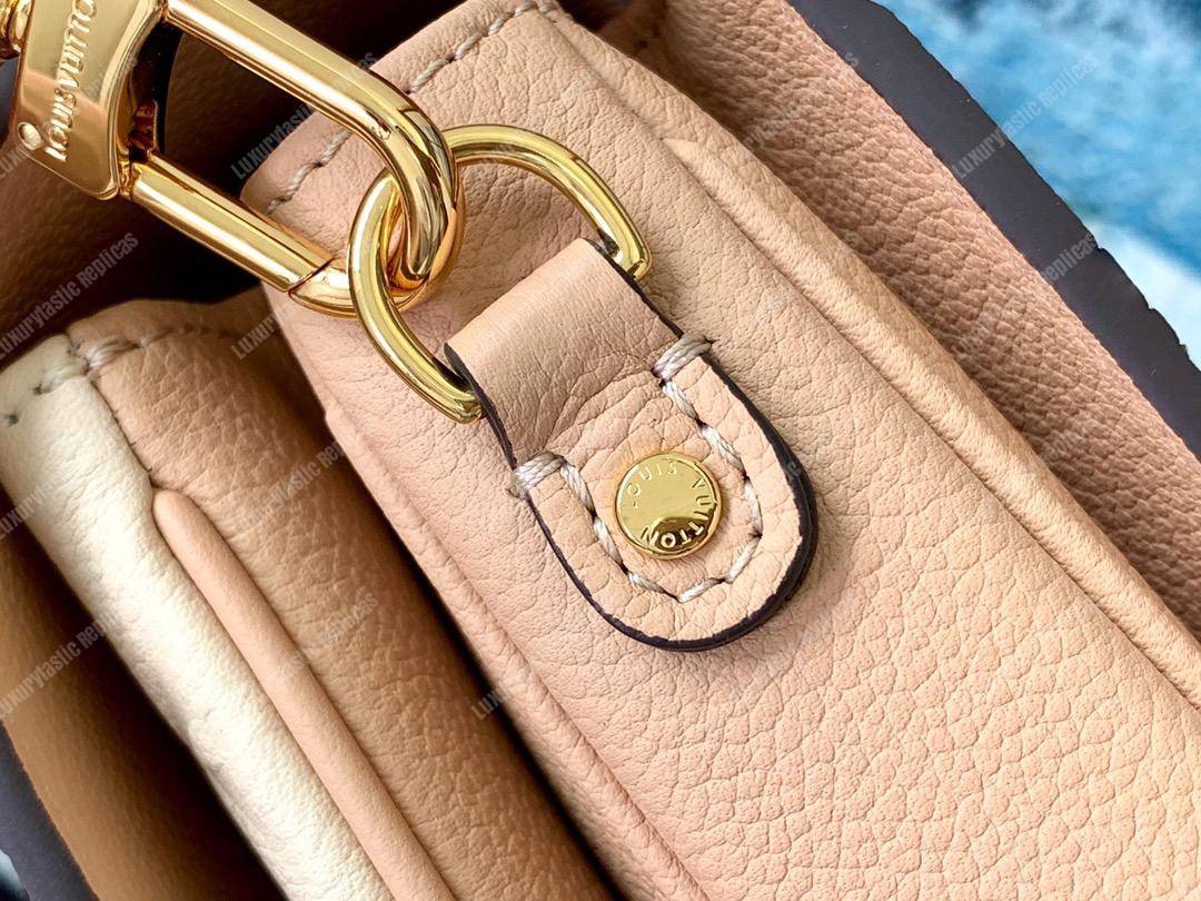LV Pochette Metis Monogram Empreinte Leather Beige Rose Crème